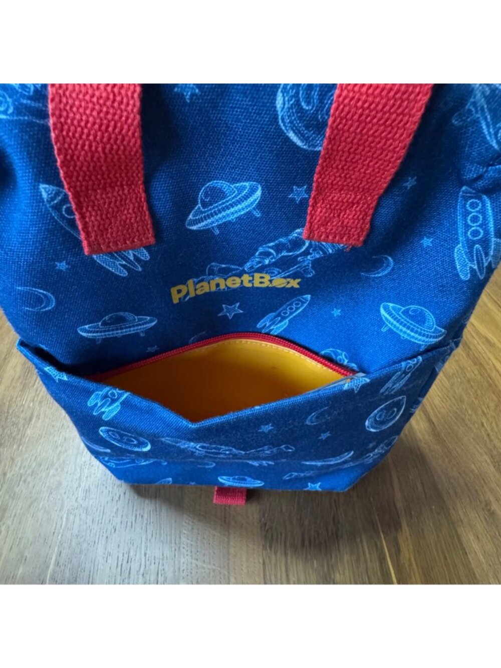 PLANETBOX Space Lunch Tote Bag Kids Backpack Blue Red Rockets Moon Planet Box - Picture 4 of 8